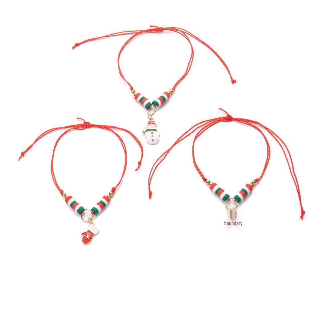 Luxury Hand-Knitted Snowman Bracelet Set - Fashionable, Simple, and Sweet for Christmas.