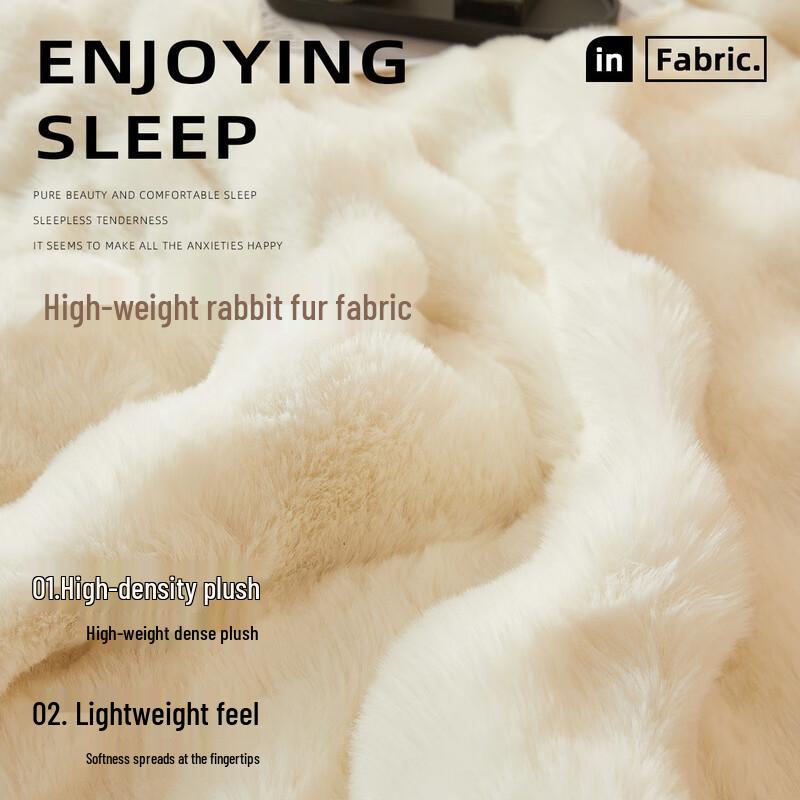 Thickened Rabbit Plush Fleece Blanket