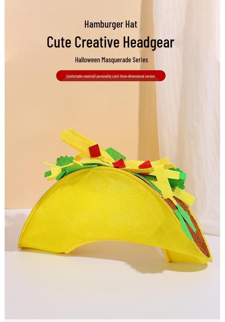 Cross-border Thanksgiving Party Burger & Fries Hat with Food Decorations