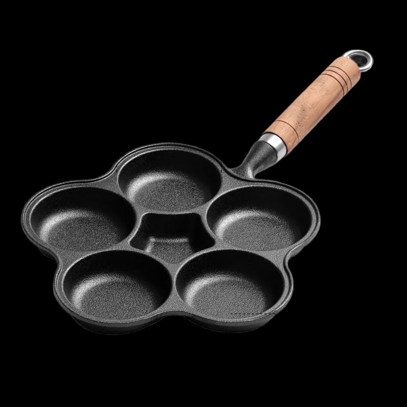 6-Hole Uncoated Carbon Steel Egg & Burger Pan