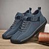 New  Handmade Leather Casual Men Shoes Design Sneakers Man Breathable Leather Shoes Men Ankle Boots Outdoor