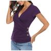 Fashion Women's Summer  Short Sleeve V-Neck Slim T-Shirt Casual Tee Tops
