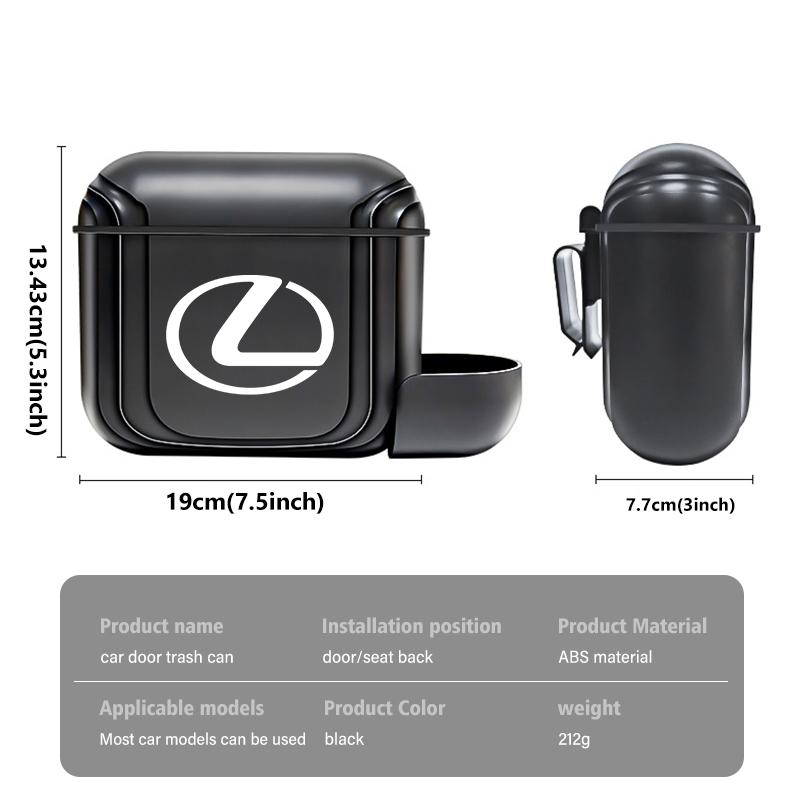 GEFF2 Hanging Car Trash Can Garbage Dust Case Storage with Lid Bin For Lexus RX350 IS250 CT200h ES250 ES300h NX300h IS200 GS300