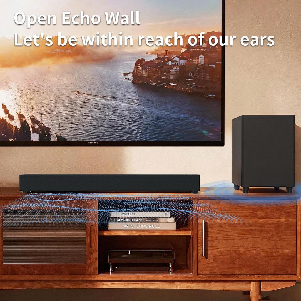 Temu 2.1 Soundbar with Subwoofer: Bluetooth Home Theater Speaker for TV & Computer
