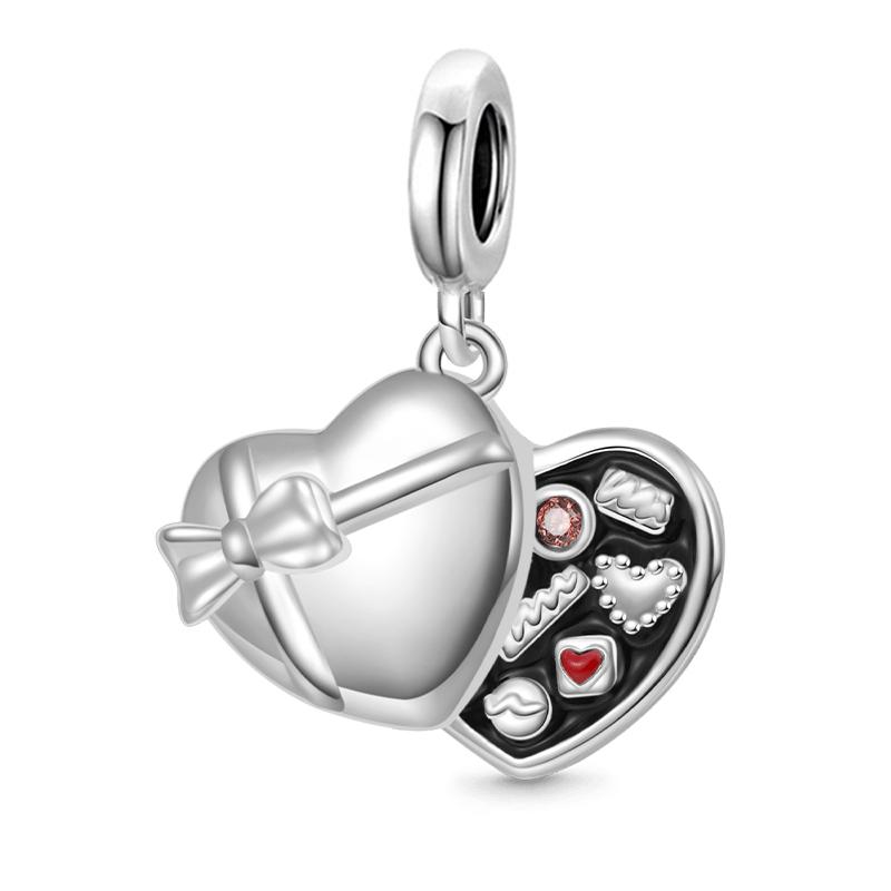 Lock Charm Fit Original Bracelet Love Locks Keys Double Heart Bead Diy Women Jewelry Giftcopper Trinket Jewelry Party Gift