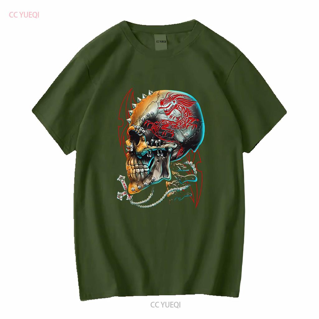 T shirt 3D Rock Chang Original Antichrist Skull Glow in the Dark  vintage Washed Casual Unisex Comfortable homme
