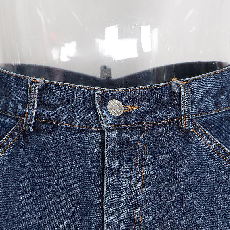 2025 Summer Street Style Denim Skirt: Women's Long Skirt with Unique Personality and Big Pocket Design