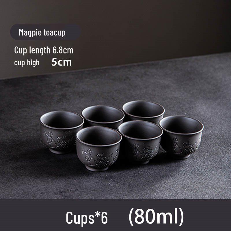 Large Capacity Handmade Yixing Zisha Teapot with Ceramic Teacup Set