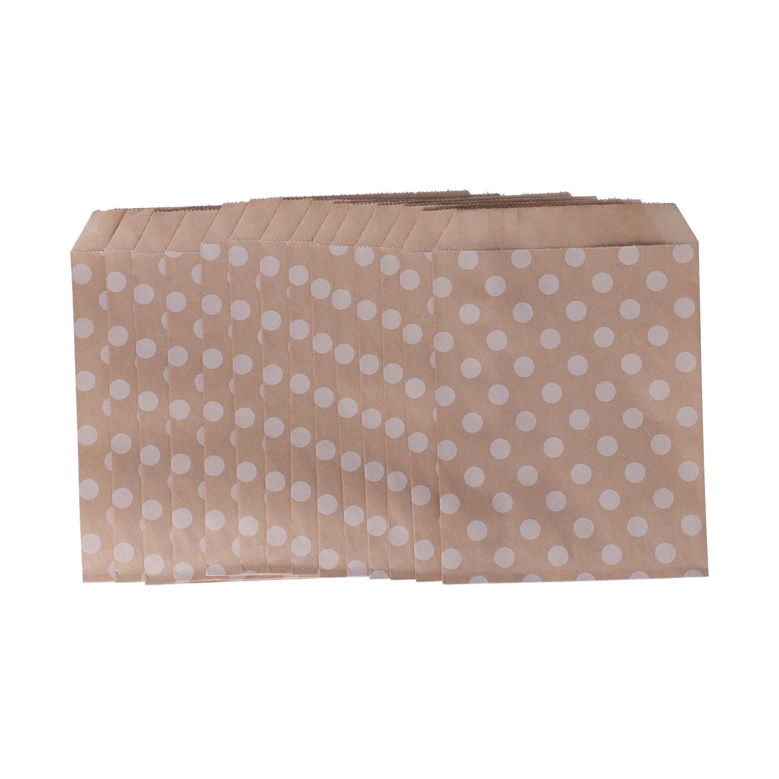 

50pcs Paper Candy Bags Disposable Safe Decorative Food Flat Kraft Favor Bags for Party Type 3