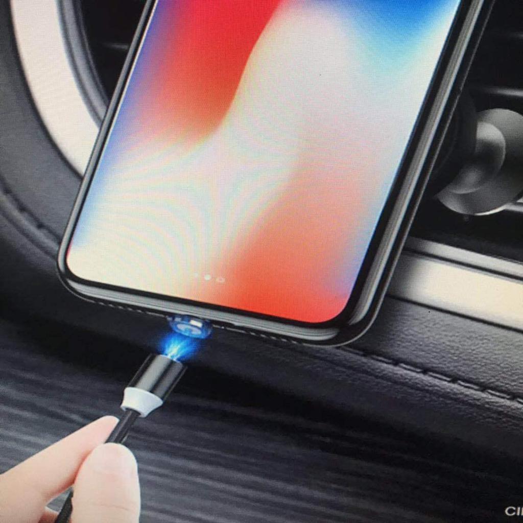 Nylon Magnetic 3-in-1 Charging Cable for Android, Apple, and Type-C Devices