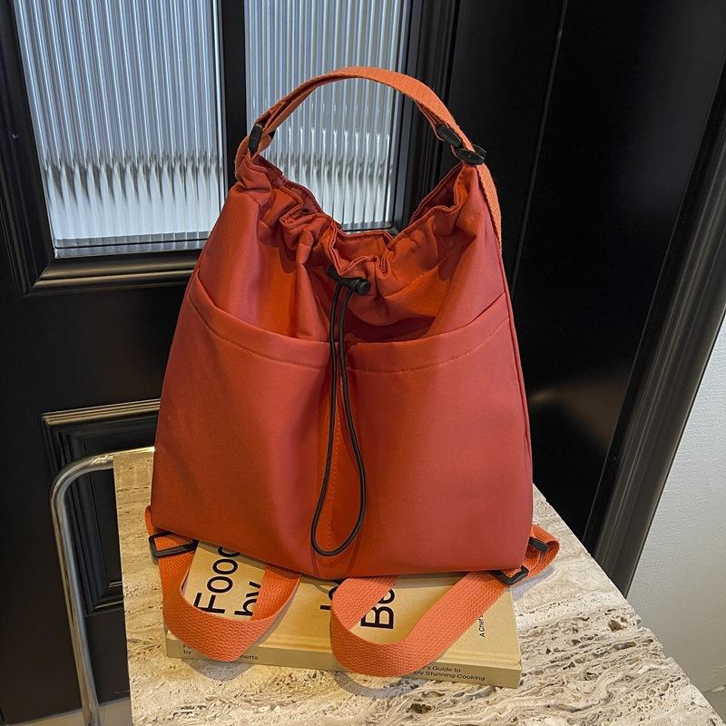 Solid Color Large-capacity High-value Leisure Bag 2025 Autumn New Shoulder Bag, College Student Class Tote Bag