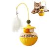 Interactive Kitten Toys Kitten Wobble Feathers Catnip Ball Cat Teasing Ball Toy For Daily Stress Relief Entertainment Indoor