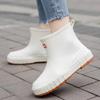 Japanese Style Women's Lightweight Waterproof Galoshes - Non-Slip Short Ankle Rain Boots