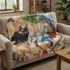 Fantasy Adventure Hero Party Tapestry Flat Print Anime Elf Girl Wall Art For Bedroom Dorm Aesthetic Room Decor Gift