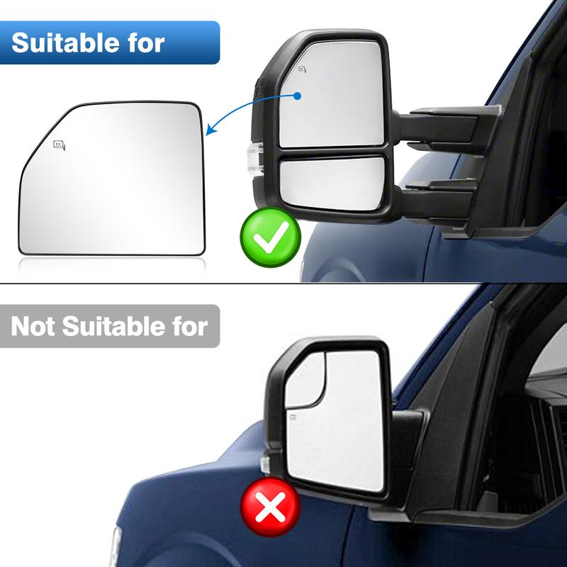 Heizbare Seitenspiegelgläser Rückspiegelgläser Links Rechts für Ford F150 2015 2016 2017 2018 F250 F350 2017-