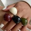 Y2K Vintage Unregelmäßige Glatte Harz Kunststoff Ringe für Damen Neuer Trend Boho Geometrische Fingerringe Ästhetischer Party Schmuck Geschenke