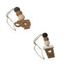 2Pcs Cafe Corner Accessories Wooden Coffee Cup Doorplate Decorative Vintage Coffee Shop Signage Handmade DIY Hanging Decor Gift