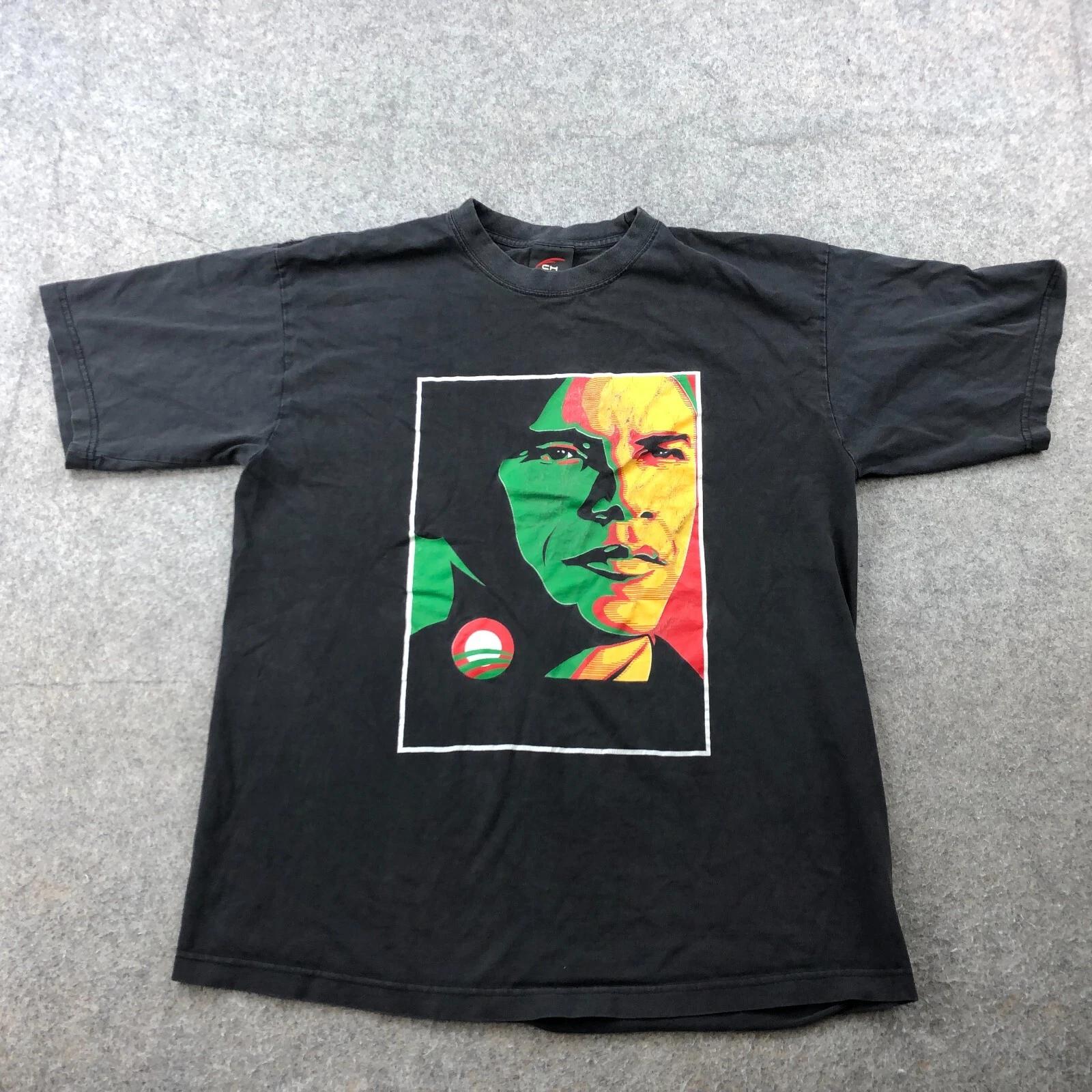 

Barack Obama Shirt Mens XL Black Rasta Style President Short Sleeve Y2K VTG 3XL
