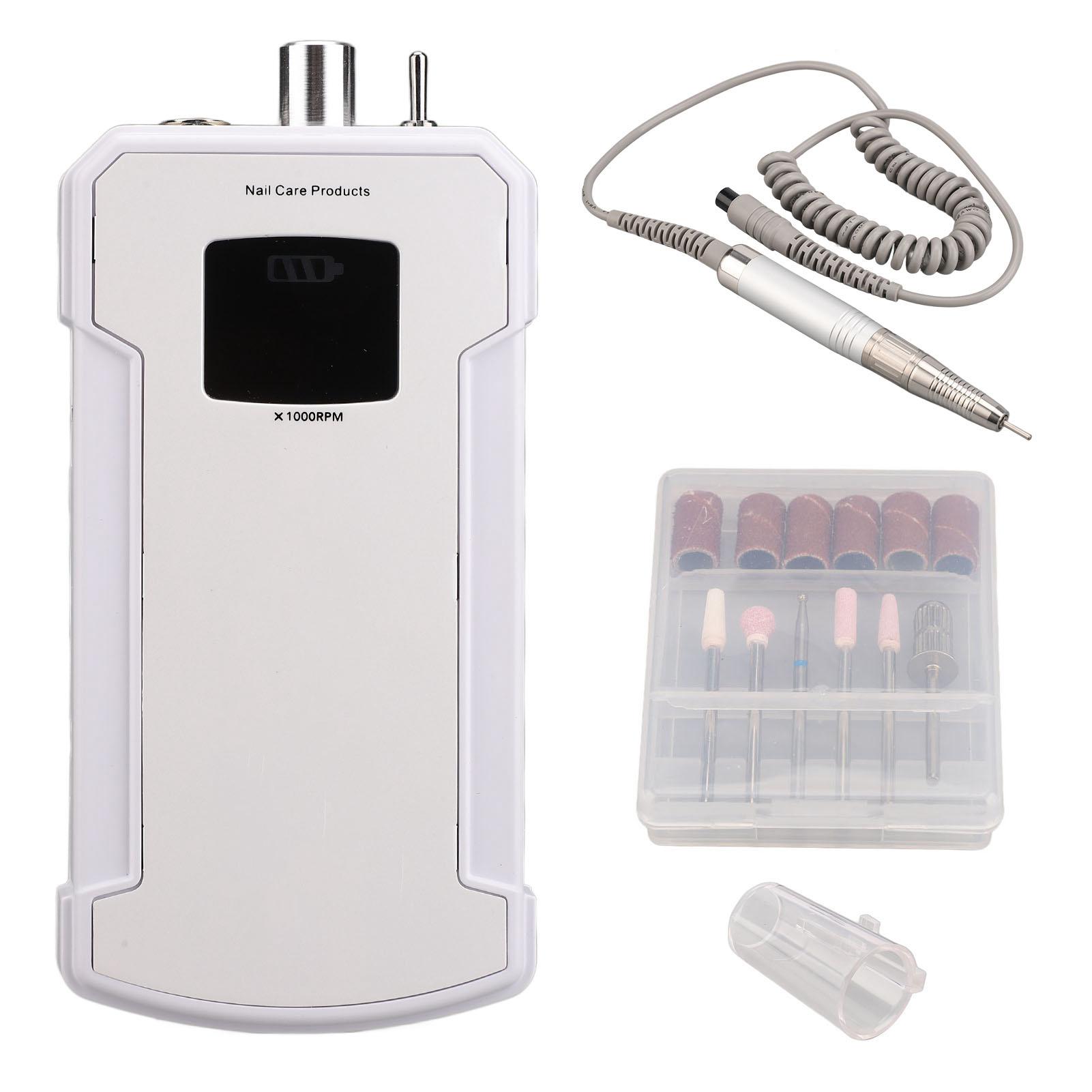 

Машинка для шлифовки ногтей 35000 об/мин электрическая ЖК-дисплей малошумная пилочка для ногтей 100‑240 В белая вилка ЕС EU PLUG