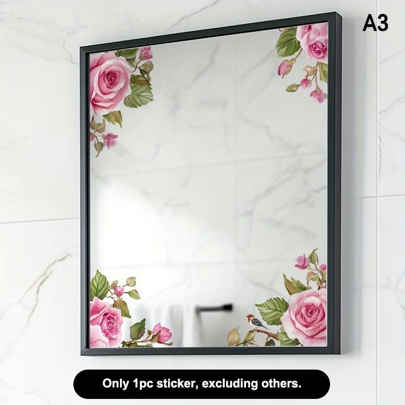 Spring Green Leaf And Floral Wall Stickers Glass Sticker For Shower Doors, Mirrors, Bathroom Glass Self-Adhesive Removable