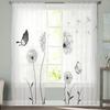 Dandelion Pattern Modern Tulle Curtains for Living Room Bedroom Home Kitchen Window Sheer Curtains