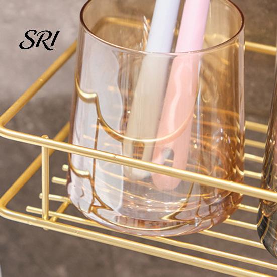 Bathroom Clutter Organizer Adhesive Storage Rack Wall Mounted Large Capacity Stable Load-bearing with Hollow Drainage Anti-Rust for Kitchen