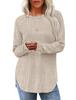 2024 Autumn Women's Loose Round Neck High-Low Hem Top