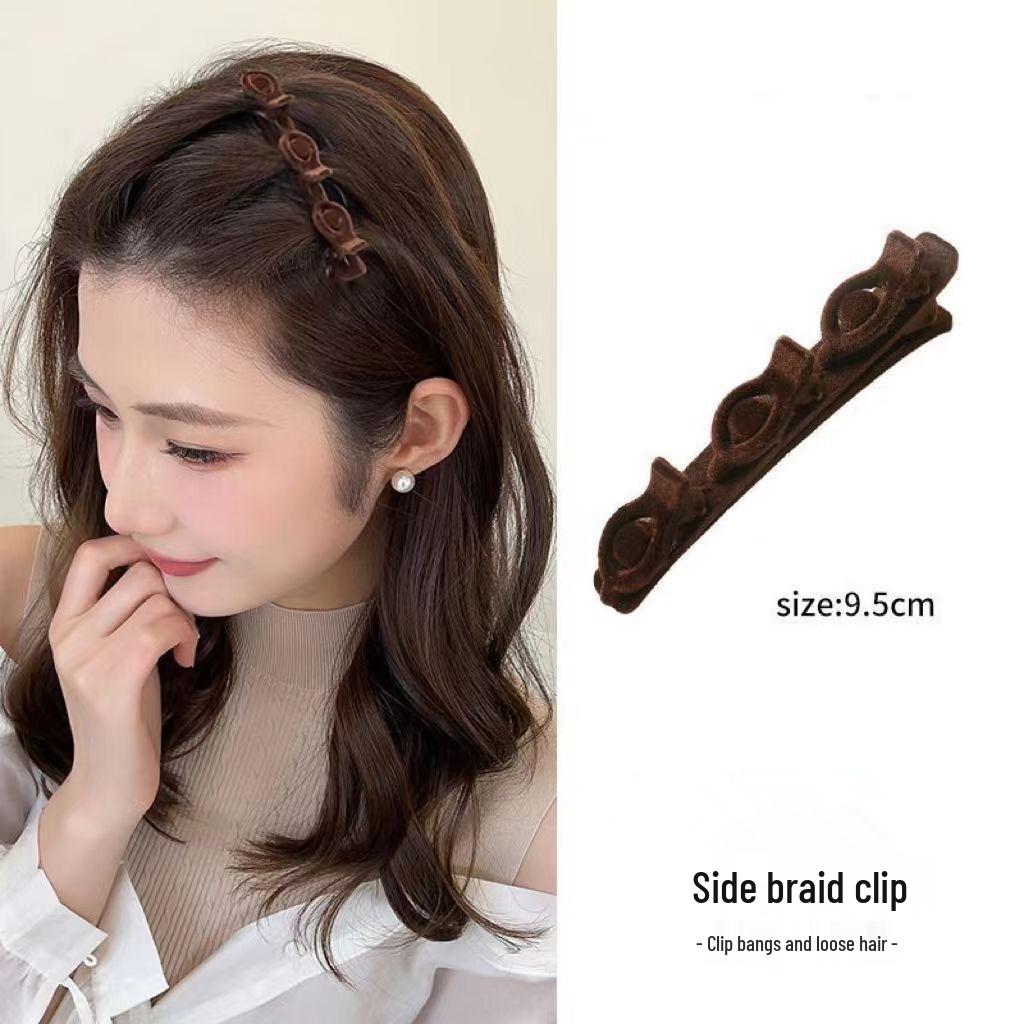 Korean Celebrity Style Hairpin: All-Match Bangs Clip, Braided Duckbill Headdress, Women’s Japanese & Korean Ins Bookmark.