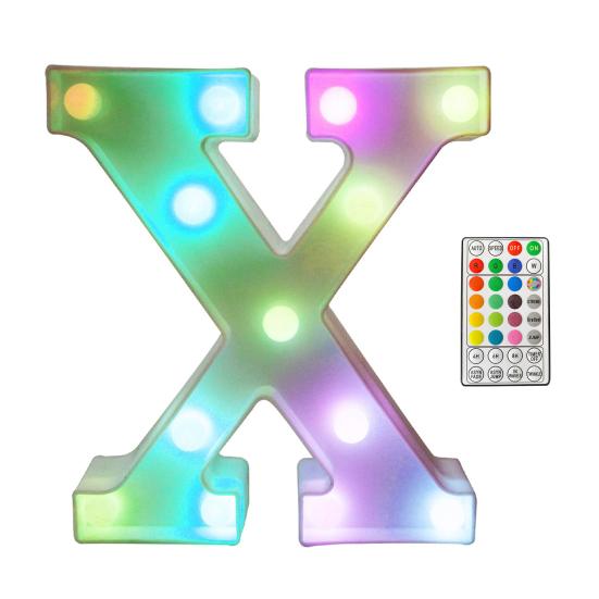 LED Letter Lamp with Remote Control, Dimmable Marquee Alphabet Light for Wedding Birthday Party, Indoor Outdoor Letter