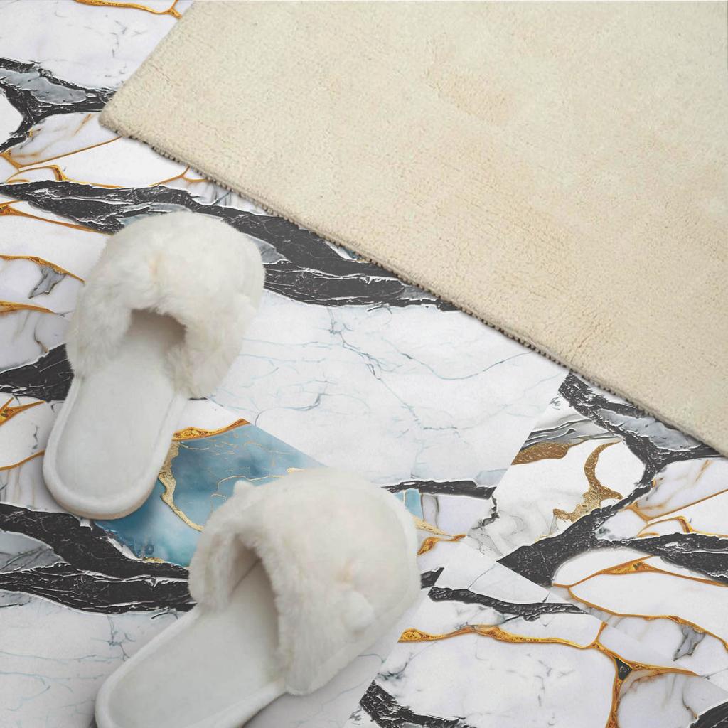 Zestaw Kafelków Winylowych Z Motywem Do Kuchni Salonu Marble Pattern With Veins 10X40X20 Cm