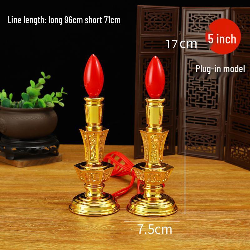 Dual-Use LED Candlestick Altar Lamp for God of Wealth