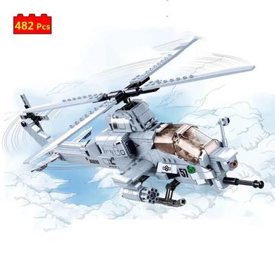 Militärische Serie Weltkrieg Air Force Panzertruppen AH-1Z Viper Flugzeug DIY Modell Bausteine Ziegel Spielzeug Geschenke