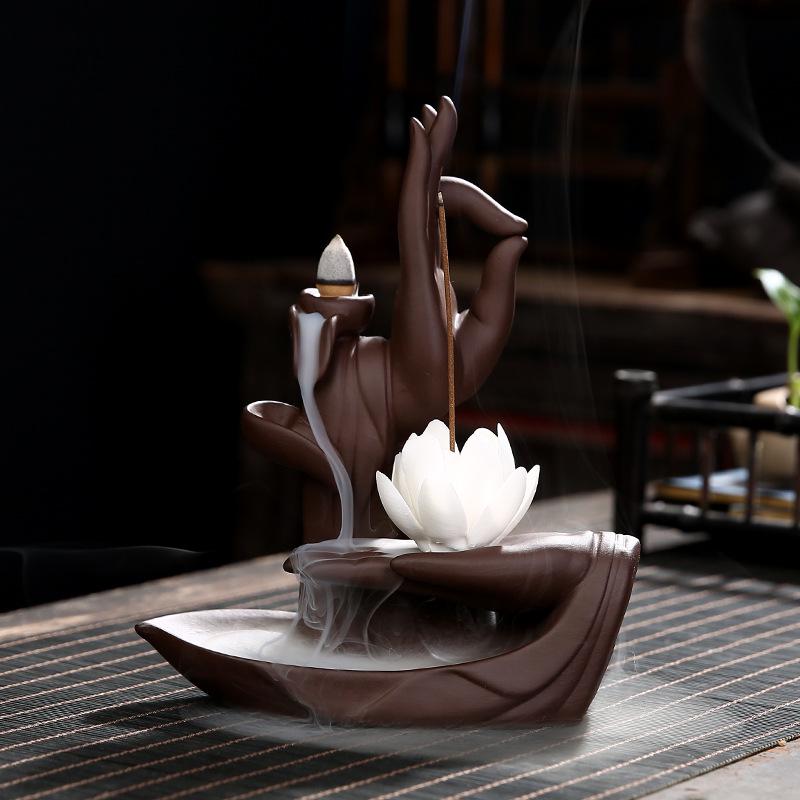 Buddha Hand Backflow Incense Burner - Creative Home Decor Ornament