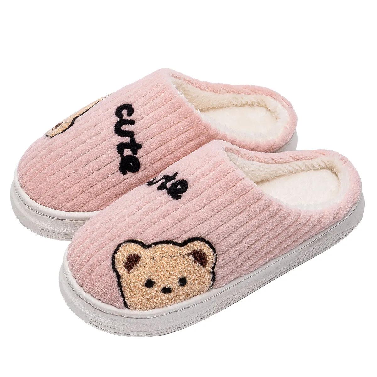 Новые зимние домашние тапочки женские мягкие милые мультяшные туфли мужские повседневные — фото 3