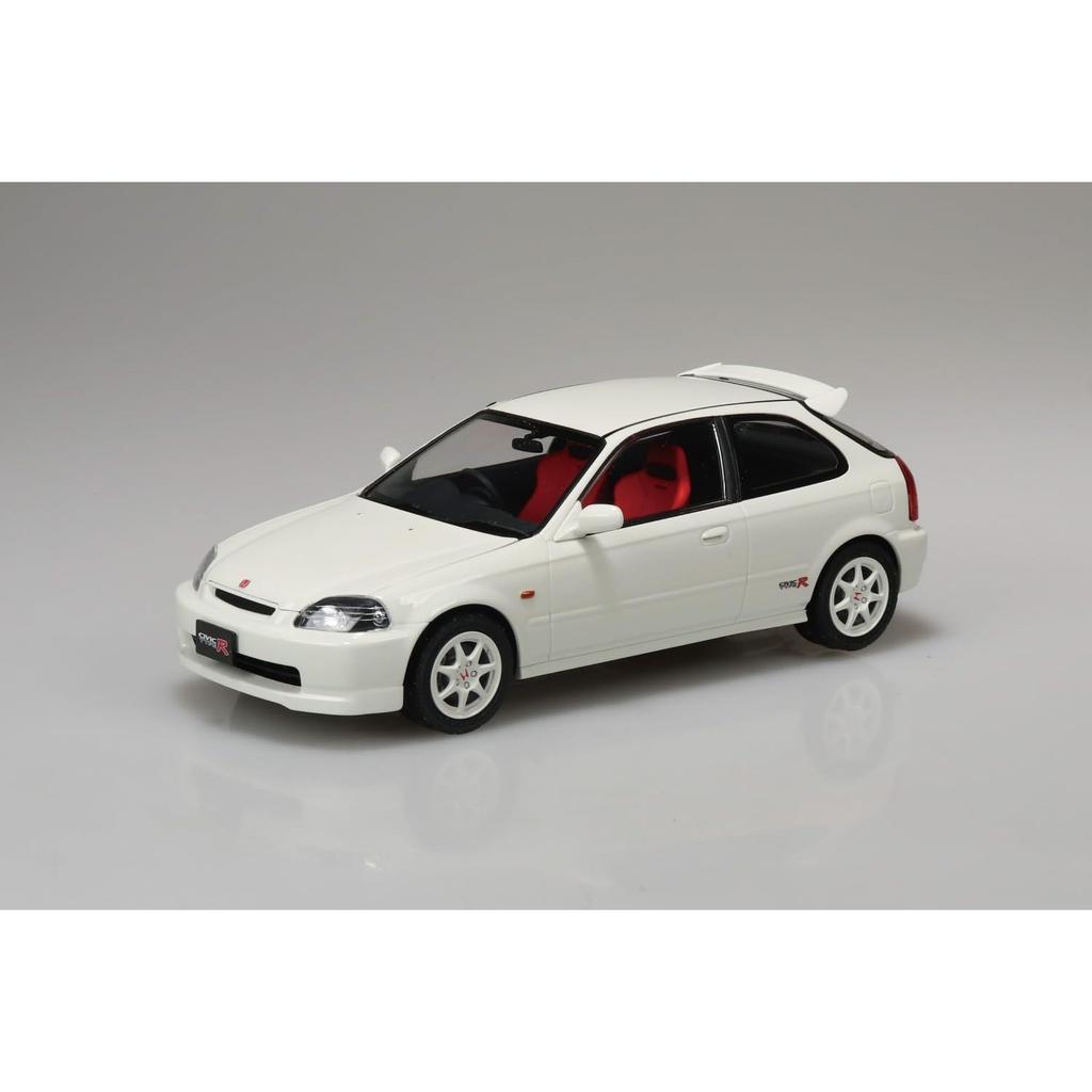 Aoshima Bunka Kyozai Co., Ltd. (AOSHIMA) Rakupla Snap Car No. 09-CW EK9 Civic Type R 1997 Championship White 1/24 Scale Plastic Model Kit