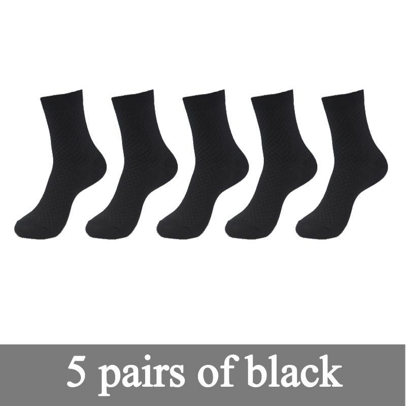 New Bamboo Fiber Men Socks Classic Deodorant Business Brand Crew Socks Men High Quality Casual Compression Socks 5pairs / Lot