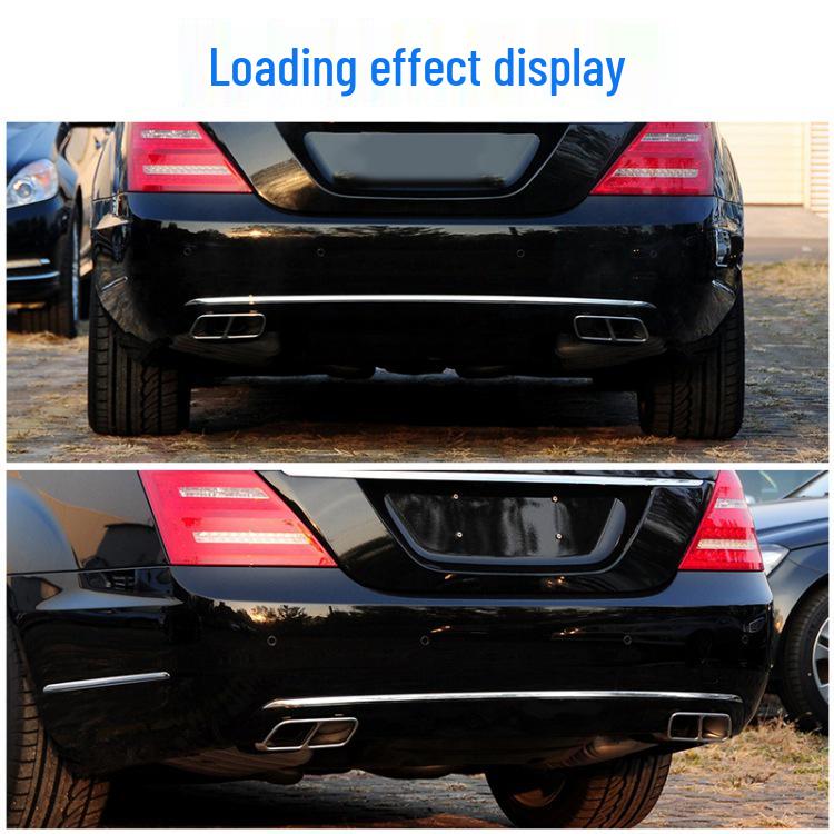 Manshi Chrome Add-On for Mercedes S600L, S350, S400, S500 Rear Bumper Strip