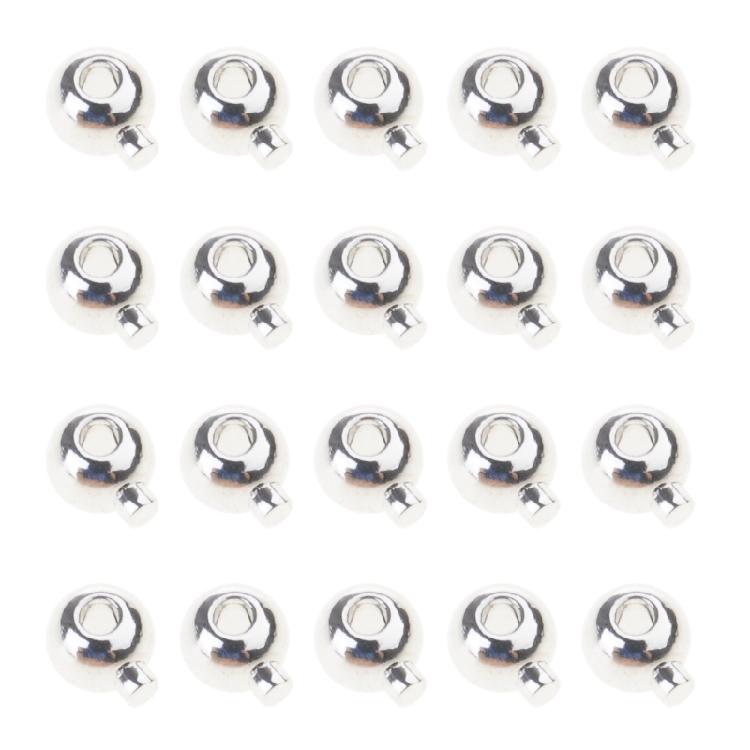20 Pack Stopper Spacer Bead Finishing Clasps Stainless Steel Positioning Clasp