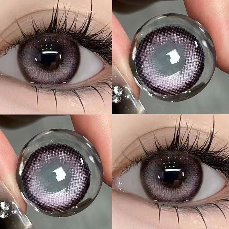 Mill Creek Grey Contact Lens Belt Grade 14.5MM Big Eye Thai Milk Tea Series Grey GDIA: 14.2MM 1 Year Use Soft Hydrogel WT: 40%