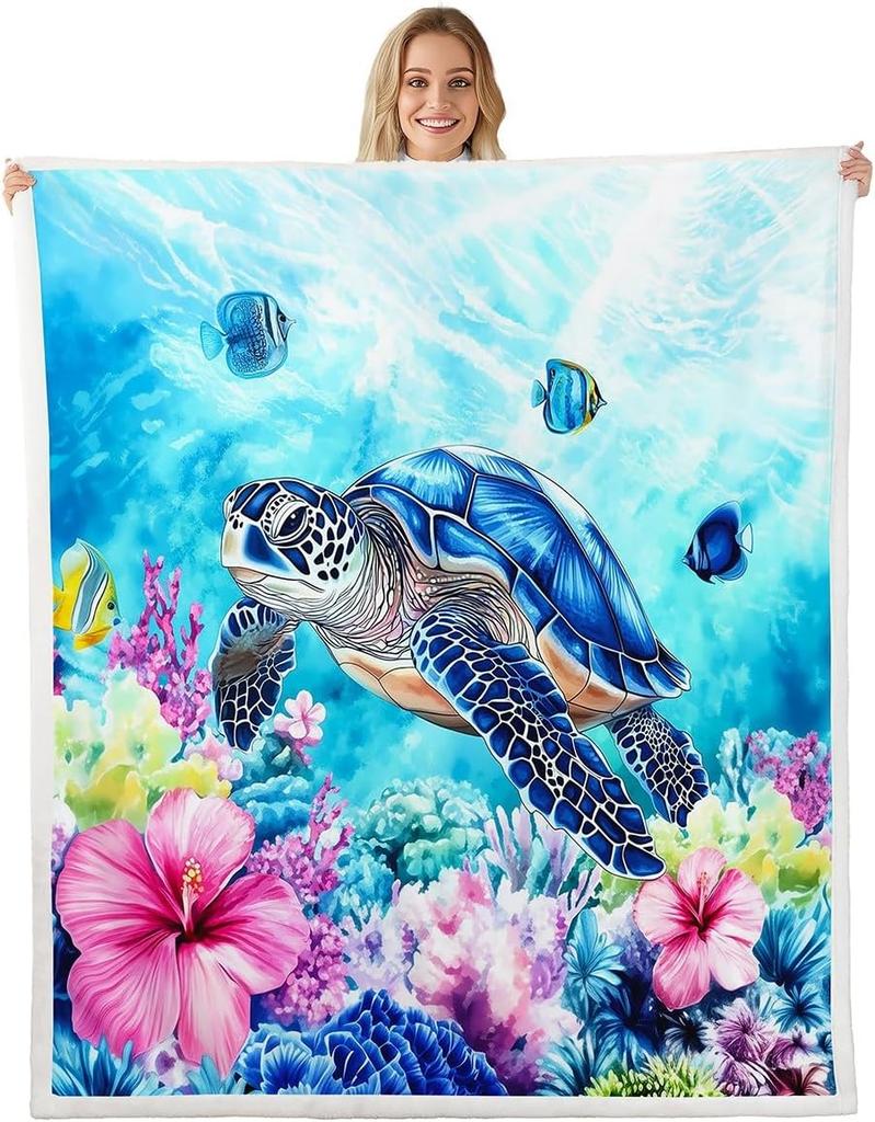 Nautical Sailboat Blanket Tropical Palm Tree Pattern Beach Decor Summer Throw Coastal Home Textile Ocean Theme Bedding