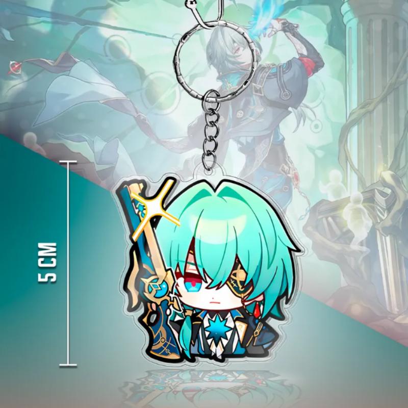 5Cm Acrylic Key Buckle for Honkai: Star Rail Phainon Acheron Castorice Anaxa Character Peripheral Keychain Pendant Premium Gift