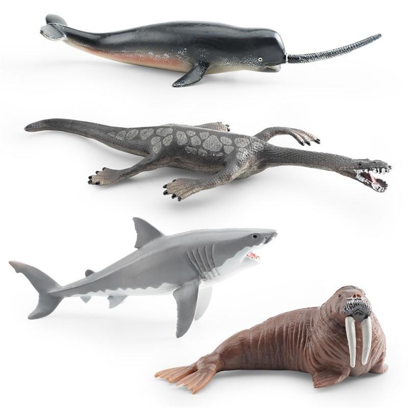 Realistic Ocean Animal Models Set Including Mythical Dragon Whale Shark And Sea Lion For Educational Play