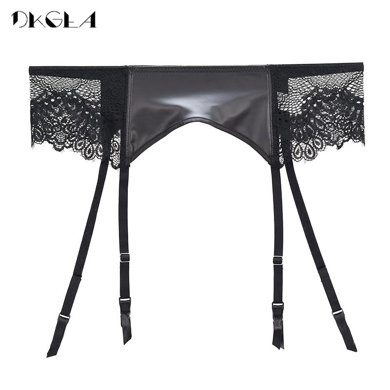 DKGEA Leather Garters Lace Sexy Women Stocking Suspender Belt