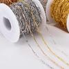 2Meters 1Meter 0.5Meter Flat Stick Basic Chain Bracelet Necklace Copper Chains Line Clothing Decorative Chain for Jewelry Making