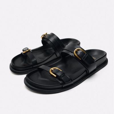 Women's Large Buckle Sandals - Summer 24 European & American Style Outdoor Slippers