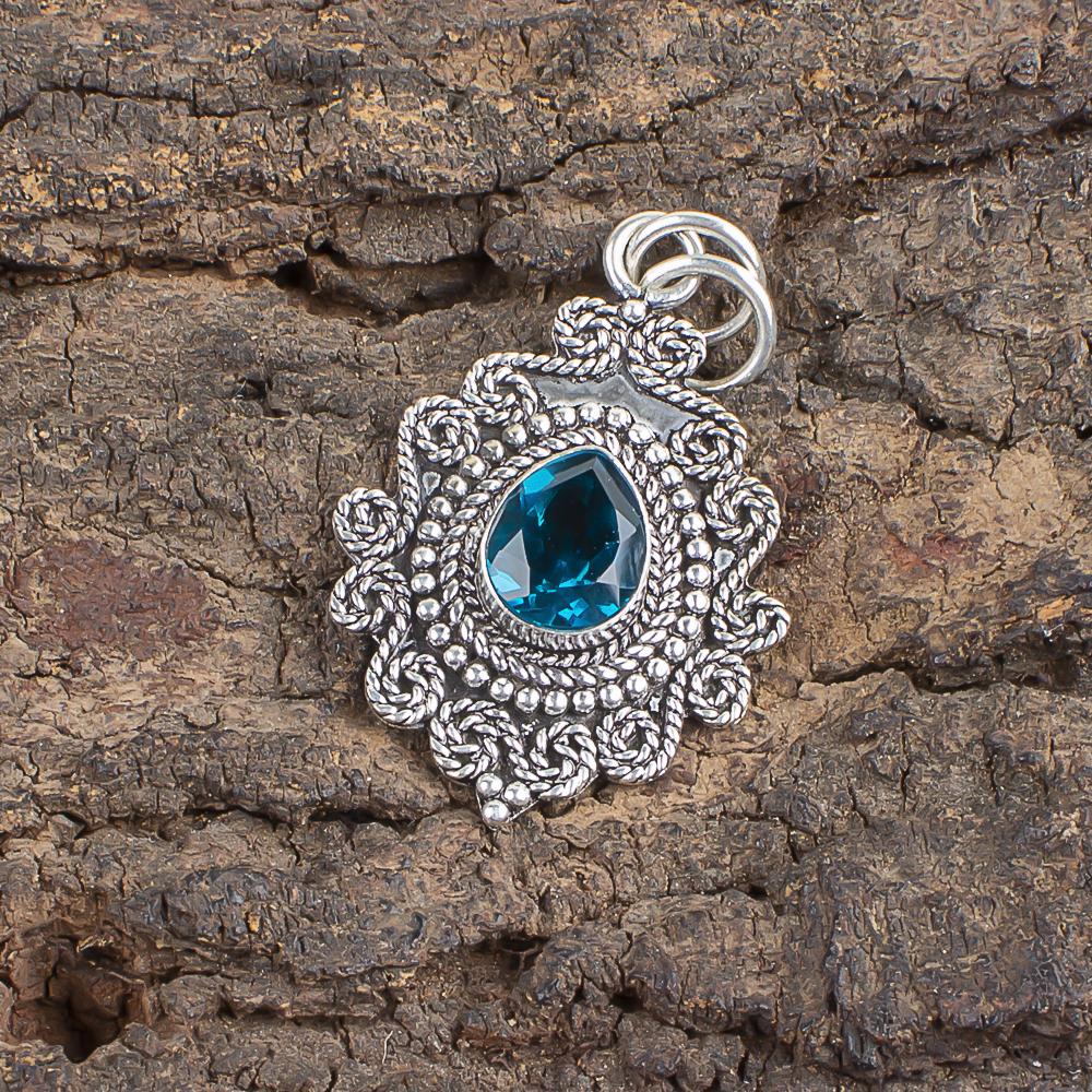 

Апатит Ювелирные изделия из серебра ручной работы, Подвеска из стерлингового серебра 925 пробы, Красивые ювелирные изделия с драгоценными камнями ручной работы, Подвеска-серьга для нее 1.55 Inches синий