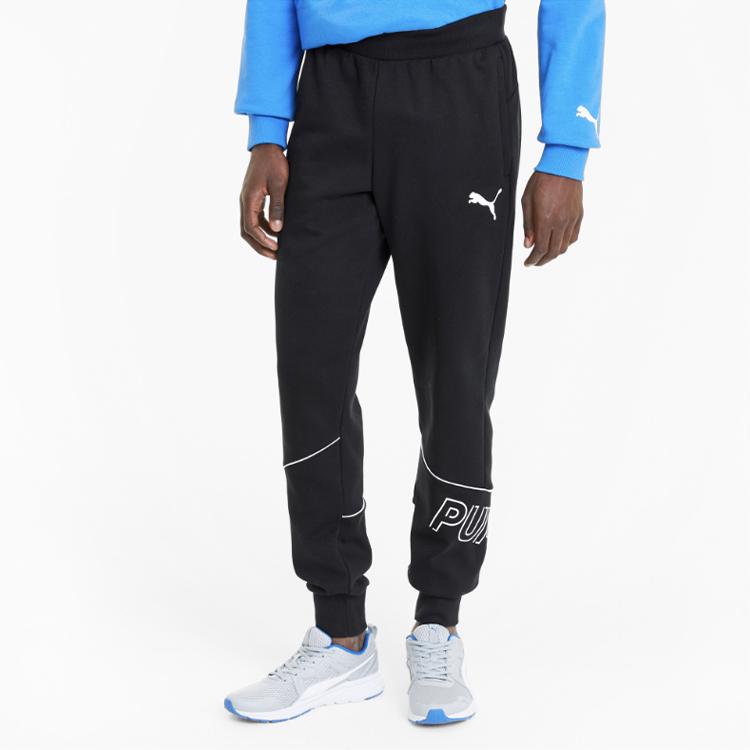 Puma Modern Sports Casual Printed Logo Jogger Knit Pants Men Bottoms Black 845630-01