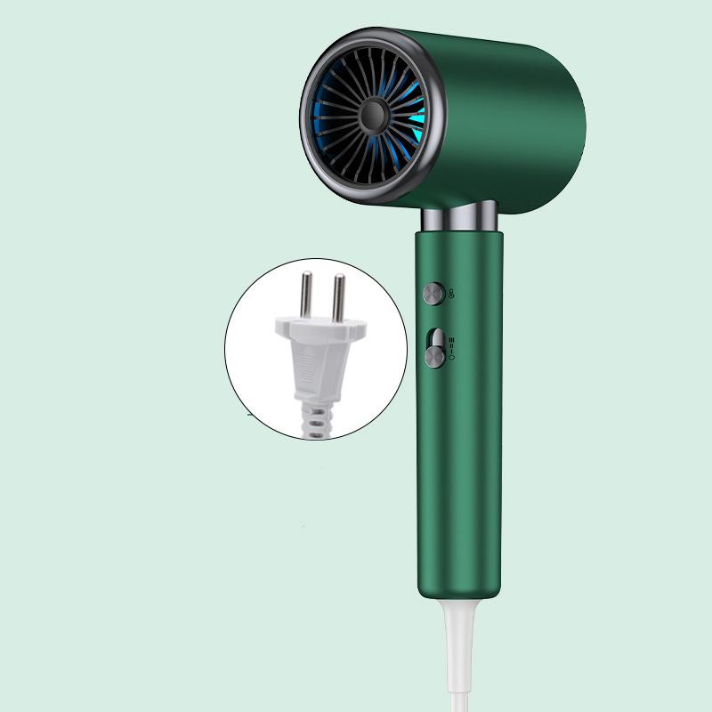 

2000 Вт 5-й профессиональный фен для волос с отрицательным ионным потоком, фен с горячим и холодным ветром, воздушная щетка, фен, мощный инструмент для салона красоты EU зелёный