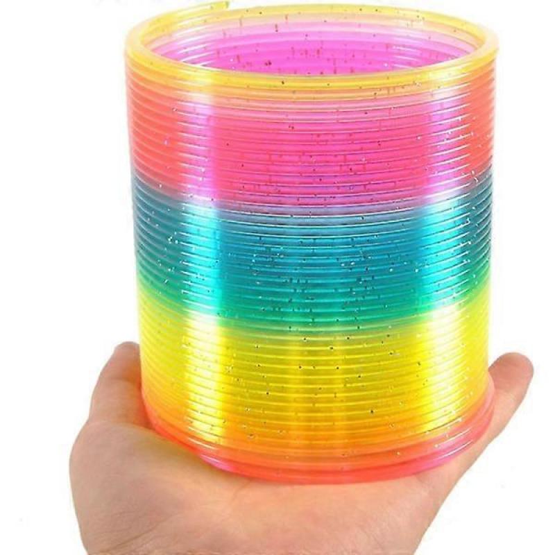 Rainbow Spring Toys, Classic Novelty Colored Neon Plastic Toy Party Favors Boys Girls 3-Pack