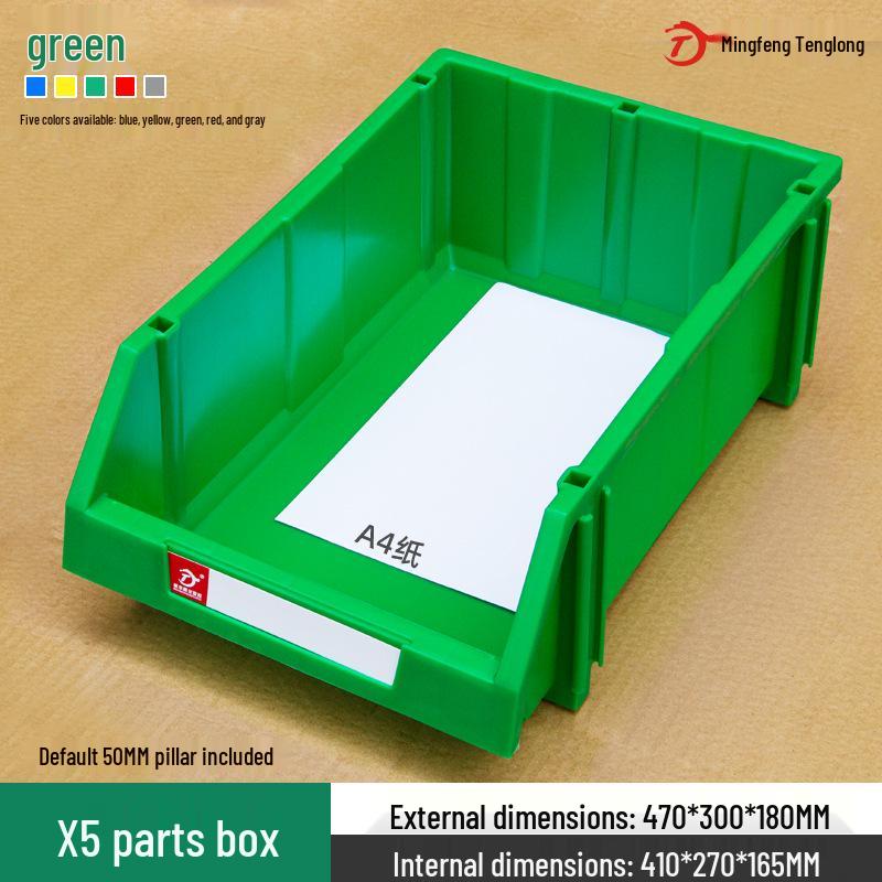 Angled Entry Heavy-Duty Plastic Storage and Organizer Box for Components and Hardware